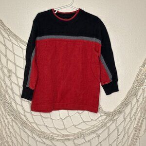 GREEN SODA Boy's Red Black Grey Colorblock Sweatshirt XS (4-5)